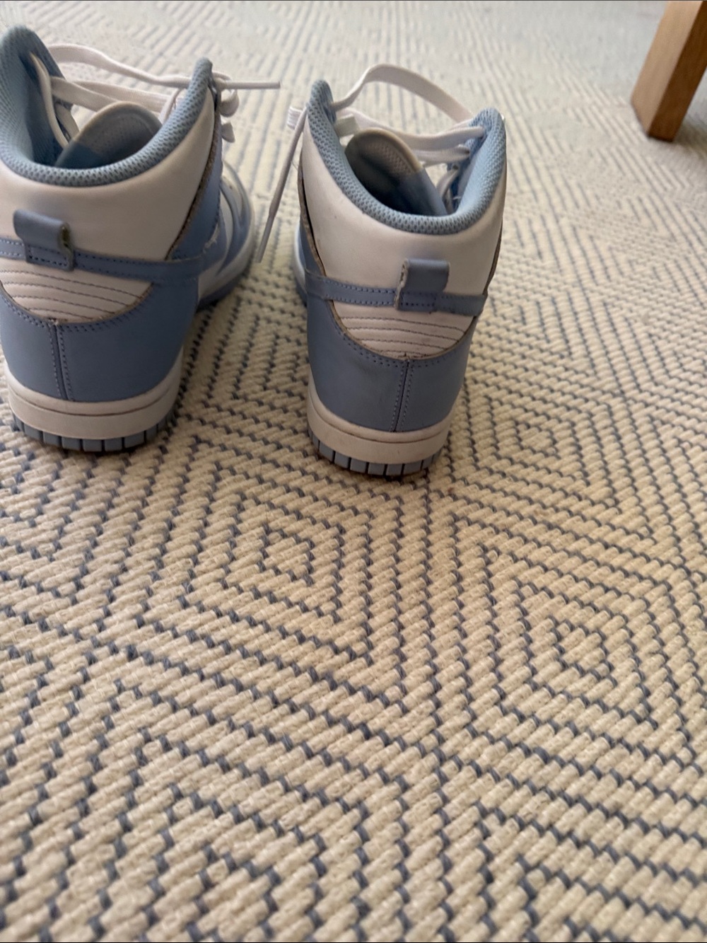 Nike Women's High-Top Sneakers in Light Blue and White - Picture 4 of 5